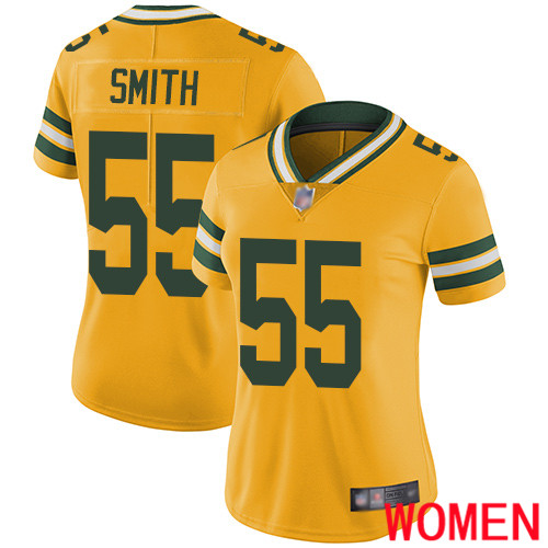 Green Bay Packers Limited Gold Women 55 Smith Za Darius Jersey Nike NFL Rush Vapor Untouchable